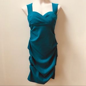 🧧 Nicole Miller Teal Cocktail Dress Size 8 NWT